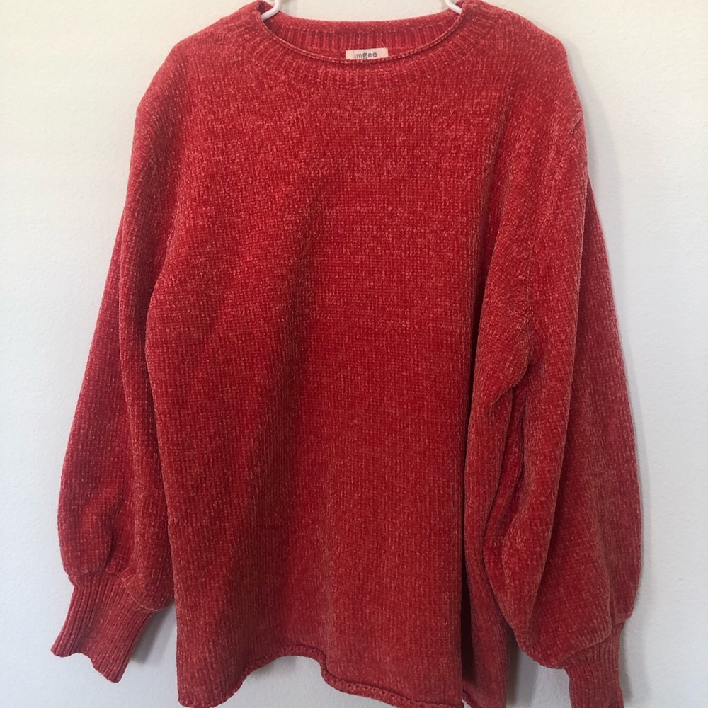 umgee Ava Long Sleeve Boat Neck Swearer Burnt Orange S